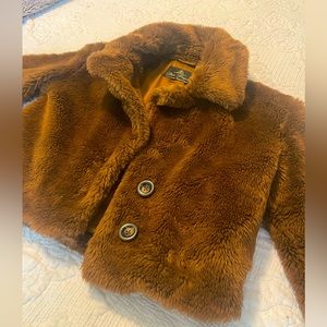 FREE PEOPLE Coat MENA Faux Fur Button Lined Jacket